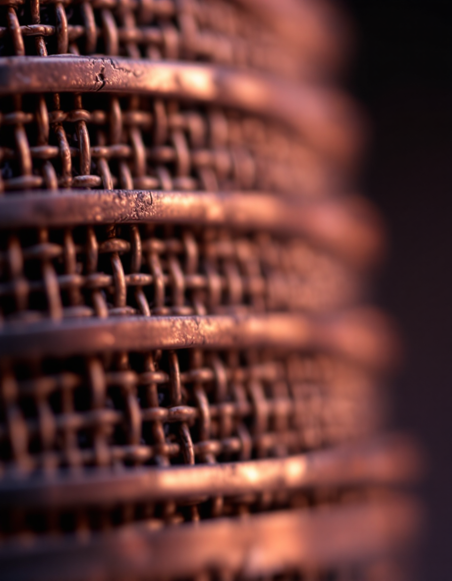 Macro detail of a studio condenser microphone